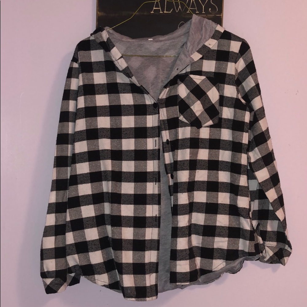 Hooded Flannel from amazon. Size M. Never worn